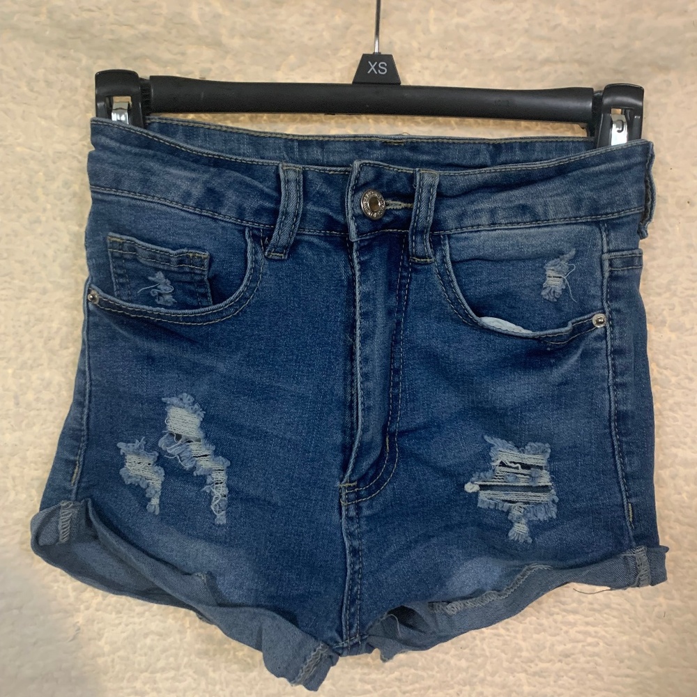 High waisted jeans shorts